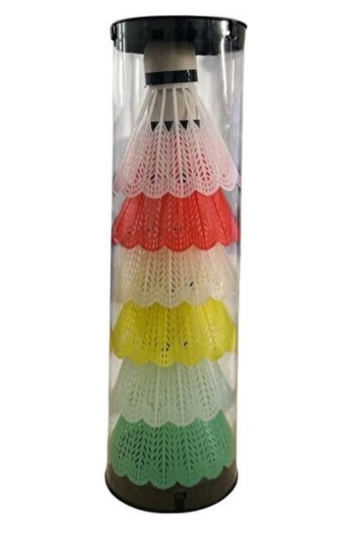 Zadem Store Renkli Badminton Topu 6'lı Paket Dayanıklı Plastik Naylon Tüylü Raket Topu Seti