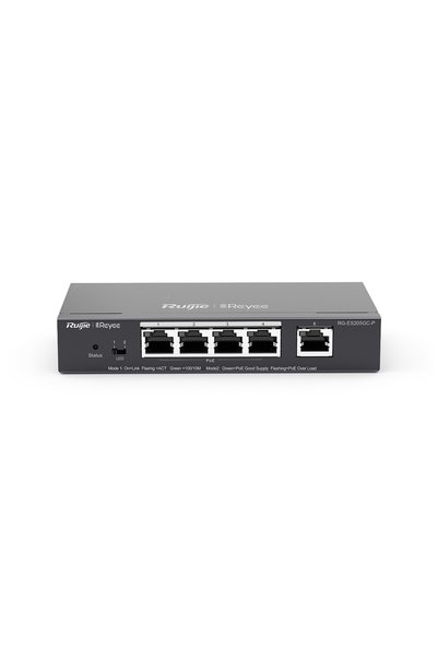 RUIJIE REYEE RG-ES205GC-P 5 Port GigaBit ,4X PoE 54W Colud Yönetilebilir Switch Metal Kasa