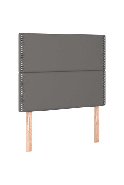 vidaxl Tăblie de pat gri 90x5x118/128 cm piele ecologică