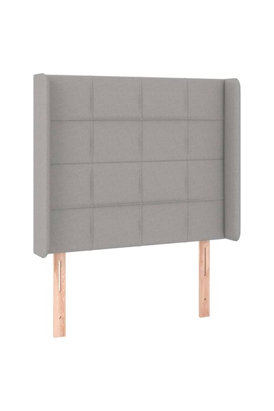 vidaxl Tăblie de pat cu aripioare gri deschis 83x16x118/128 cm textil