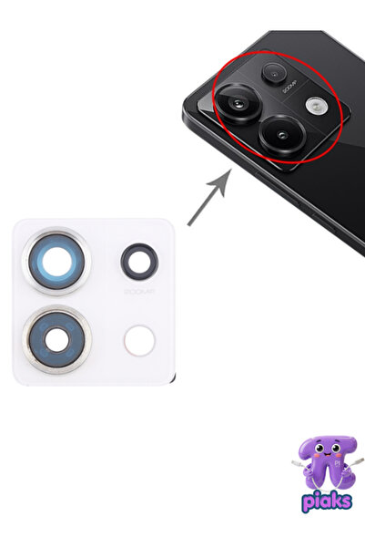 Piaks Redmi Note 13 Pro 5G Arka Kamera Camı Lensi Çerçeveli Komple 2312DRA50G...