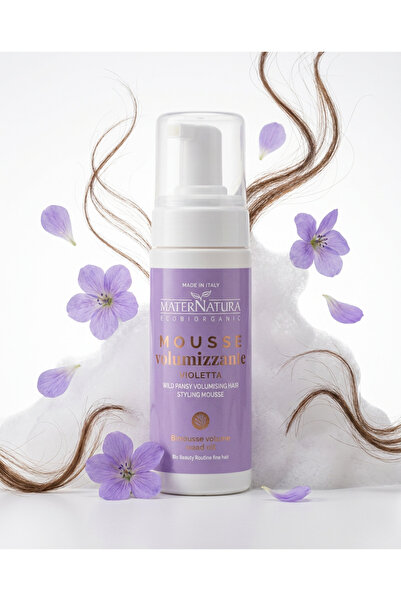 MaterNatura Spumă pentru volumul părului 150ml cu extract de violet, volum de...