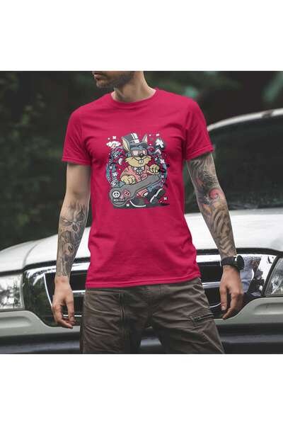 iLovePrints Cool Bunny with Guitar Case Tshirt