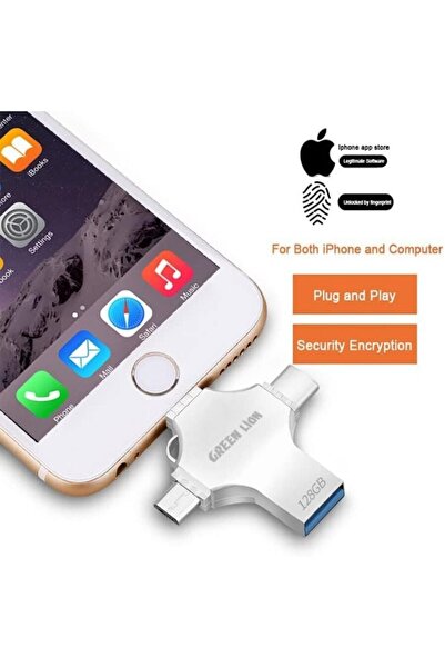 Green Lion محرك أقراص فلاش USB عالمي 4 في 1 (128 جيجابايت)