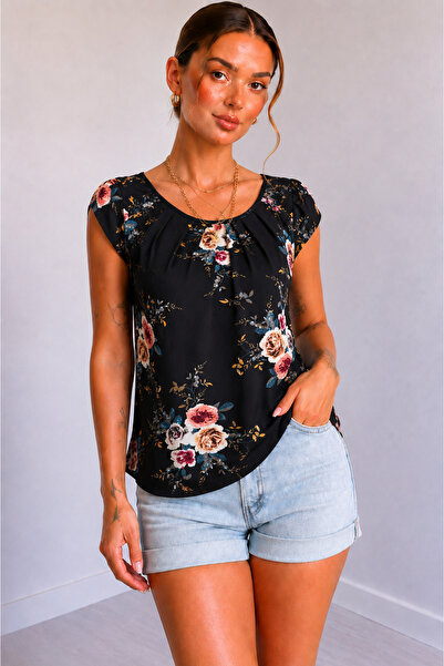 DRESSIFY WOMEN’S FASHION Ženska bluza sa kratkim rukavima, okruglim izrezom i...
