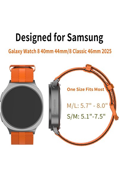 dado Striped Silicone Sport Strap Compatible with Samsung Galaxy Watch 8 Clas...