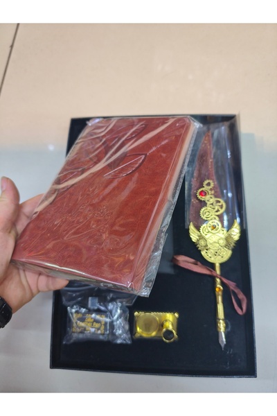 2 Lİ SET Orijinal Deri İşlemeli Kalem Ve Defter Tarzına Göre