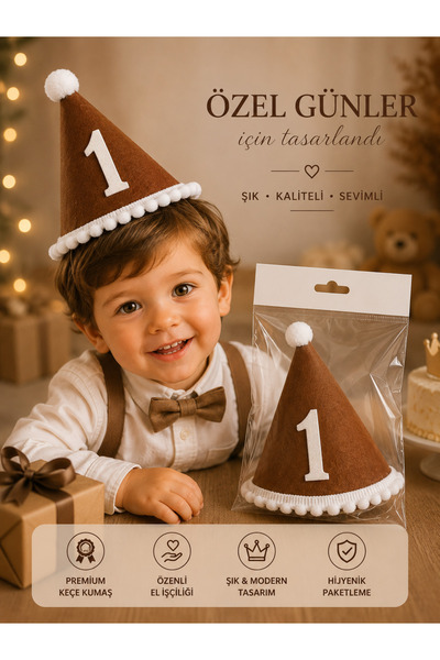 eğlencemarketi Teddy Bear Ayıcık Temalı Doğum Günü Şapkası – Keçe Külah Parti...