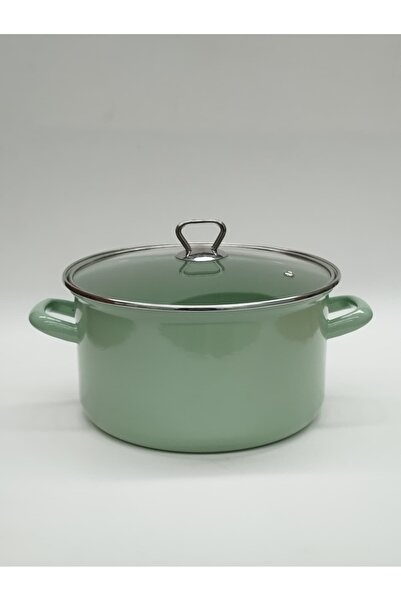 GİZEM Emaye Düz Derin Yoğurt Tenceresi 24 cm 5,8 Litre Yeşil