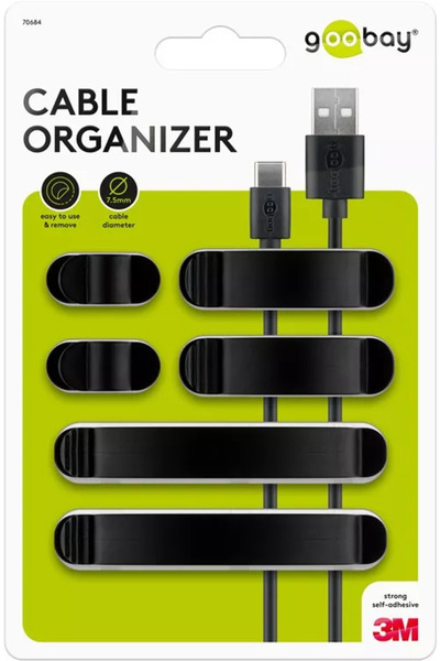 goobay Cleme pentru gestionarea cablurilor set 6buc negru
