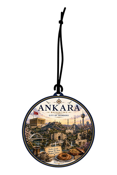 ByMeyla Ankara Şehri Tasarımlı Oto Kokusu,Araba Kokusu,Oto Aksesuarı ve Dikiz...