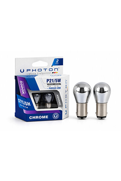 DuoLight P21/5W Chrome Görünümlü Ampul 12V BAY15d Çift Devre Çift Duy Sinyal/...