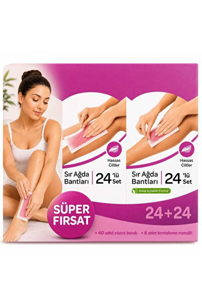 VitaMood Yaşam Sir Ağda Bantları 24+24 Set Hassas Ciltler İçin Kolay Açılabil...