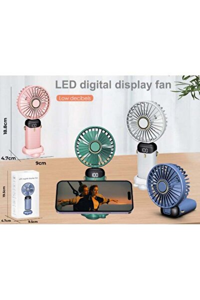 Generic Creative Intelligent Digital Display Handheld Charging Fan With Brack...