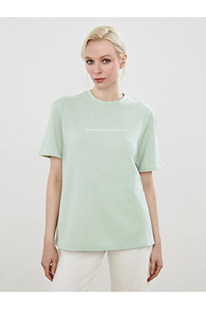 LC Waikiki Printed Oversize 100% Cotton Women's T-Shirt