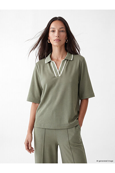 LC Waikiki Nevavm Polo Collar Soft Touch Women's T-Shirt with Difference