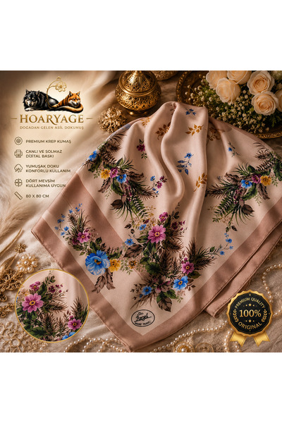 hoaryage Elegant Floral Patterned Stitched Writing Cheesecloth Yemeni Foulard...
