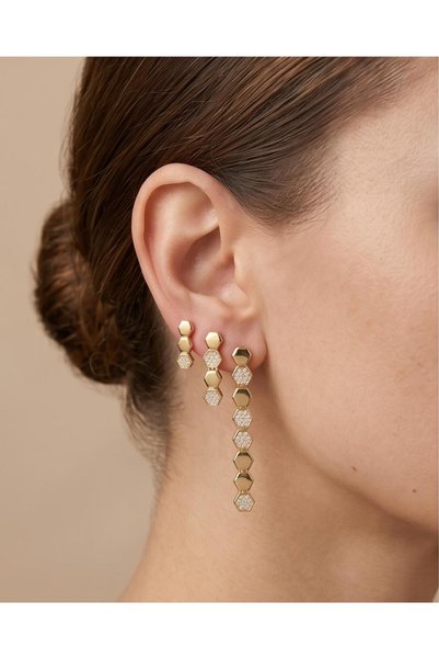 SE Jewellery Collection Selin Ersoy Xuping Gold Renk Petek Desenli Zirkon Taş...