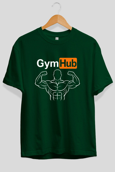 Ankhises Gym Hub Oversize μπλουζάκι με στάμπα στο μπροστινό μέρος, πράσινο, 1...