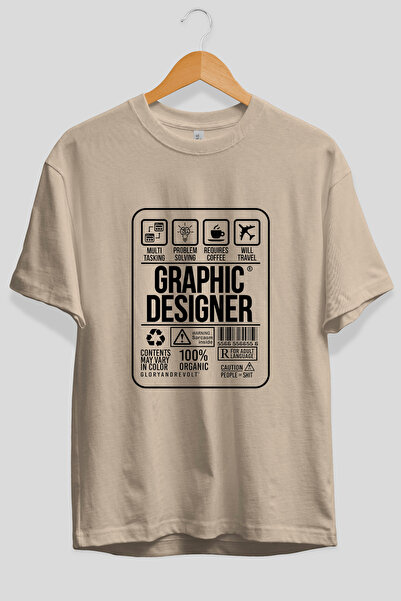 Ankhises Tricou bej cu imprimeu frontal supradimensionat Graphic Designer, 10...