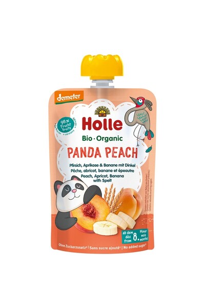 Holle Piure de piersici caise si banane cu spelta pentru copii 8 luni,