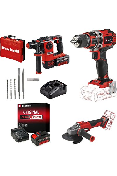 Einhell HEROCCO + AXXIO 18/115 Q + TP-CD 18/50 Li BL Akülü Kırıcı Delici,Taşl...