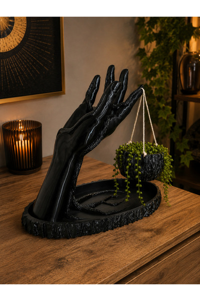 KOLOG3D Gölgelerin Eli Dekoratif Saksılık – El Şeklinde Özel Tasarım Gotik Ma...
