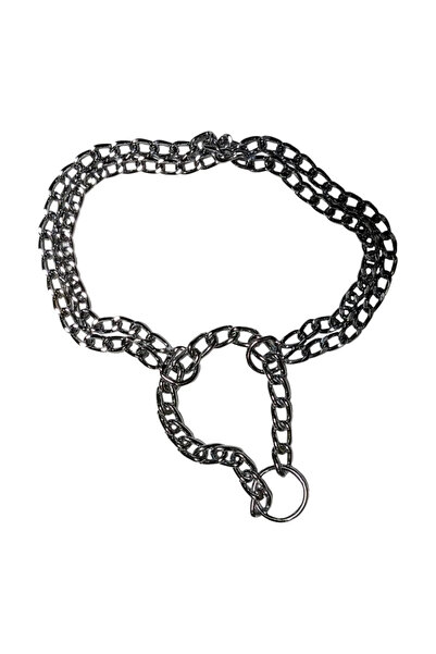 4dog Zgardă pentru câini cu lanț dublu metalic 2.0 mm x 45 cm