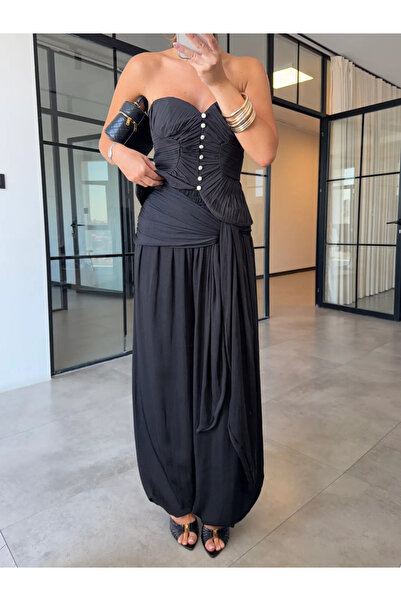 My Blog Siyah Kuşak Bağlamalı Şalvar Pantolon - 40601