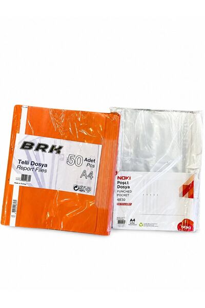 Noki BRK PUNCHED POCKET 4830 100 ADET POŞET DOSYA-50 ADET BRK KALİTELİ TELLİ ...