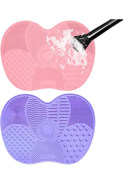 Arabest 2 Pack Makeup Brush Cleaning Mat,Silicone Cleaner Pad,Scrubber with S...