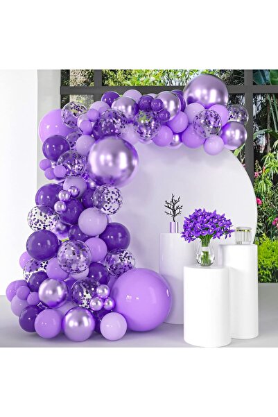 VmaxVision Purple Balloon Arch Garland Kit, 129PCS Purple Balloons Different ...