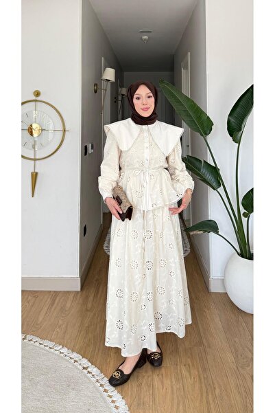 NİLNUR MODA بدلة أليا فيستو ذات ياقة مفصلة مبطنة من نيو سيزون