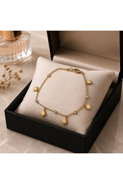 Alissa Accessories ALİSSA 14K GOLD 316L ÇELİK KARARMAZ HALHAL 21CM + 5CM UZAT...