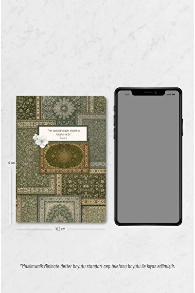 MuslimWalk Hesta – Kilim Kolaj Desenli – 3’lü Mininote Defter