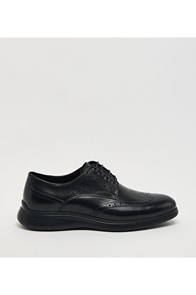 Hush Puppies Plain Black Leather Casual Shoes