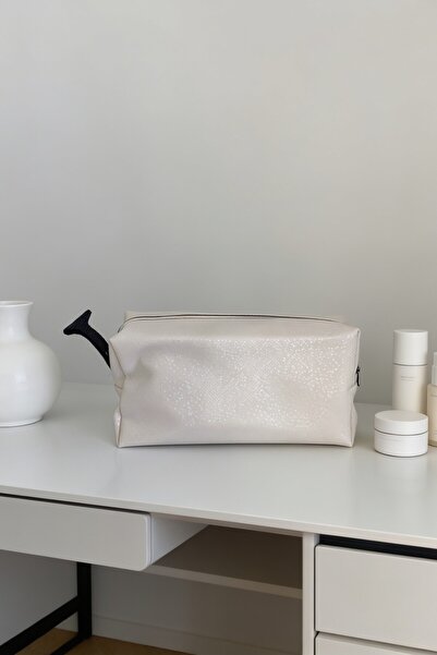 ents Pearl White Glitter Cosmetic Bag Multi-Purpose Travel Organizer