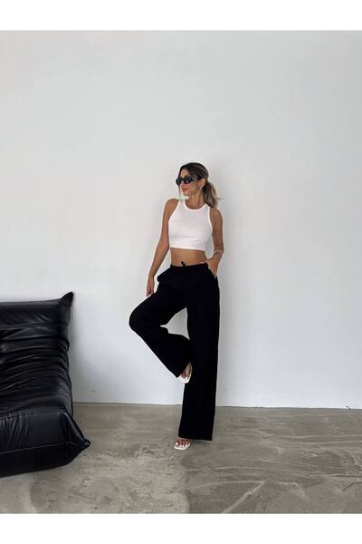 gozdefashion Women's Lined Wide Leg Trousers