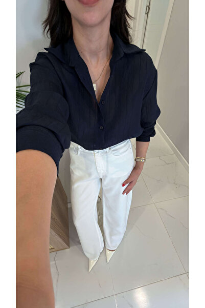 BİRCANÇİL Verins Navy Blue Striped Shirt