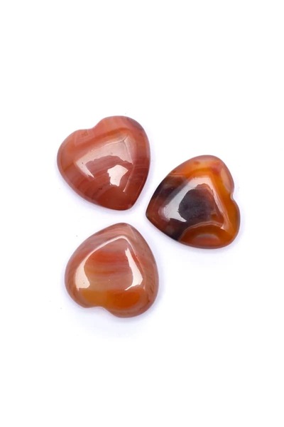 Namaruna Pietre de îngrijorare din carnelian în formă de inimă -- 3.0 cm