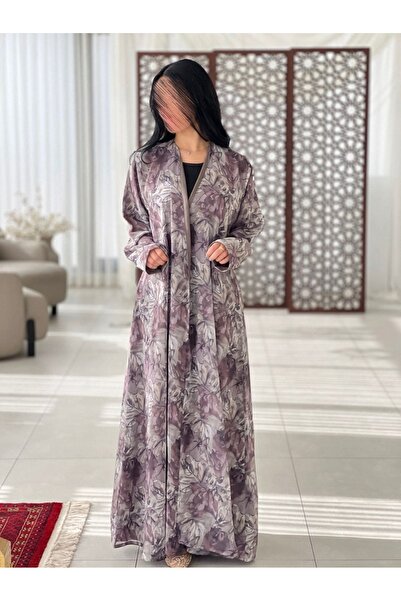 elegant veil عباية شيفون موردة واسعة بقصة انسيابية – عبايات سعودية فاخرة