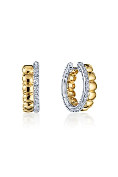 Haziran Accessory, Ring Model Stone Gold Earrings