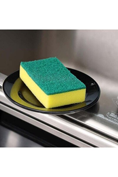 DELCASA DC2997 Sponge Scrubber Pack of 6, Green/Yellow