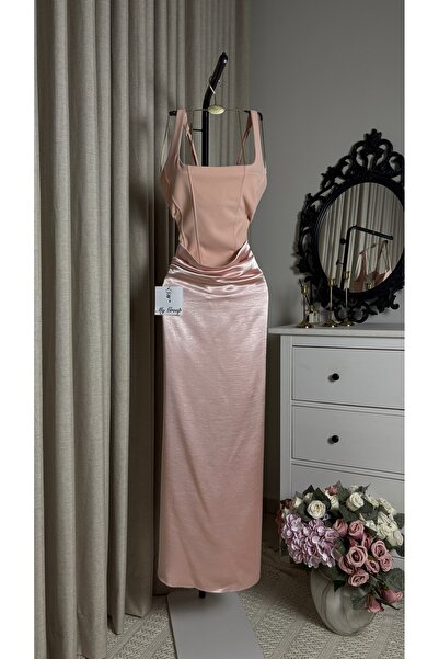 MYGROUP Elegant Maxi Evening Dress with Corset Waist and High-End Satin Detai...
