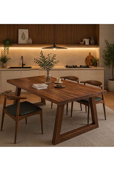 NATUREE AHŞAP X ÖZEL TASARIM DOĞAL AHŞAP YEMEK MASASI 80 X 150 ( YÜKSEKLİK 70...