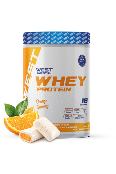 West Nutrition Whey Protein Powder 540 Gr 18 Servings Orange Gummy Flavored