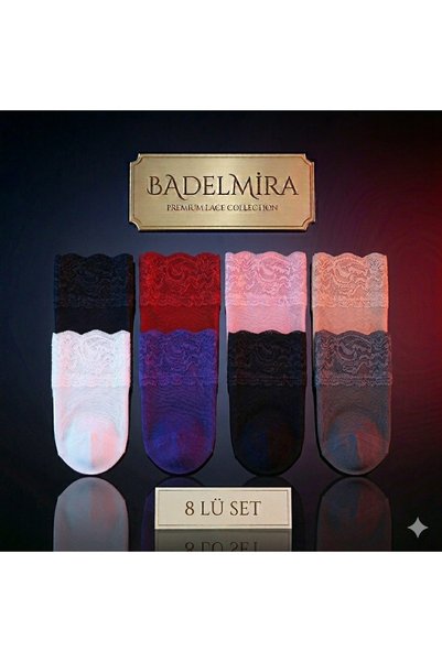 BADELMİRA Allure Ekonomik 8 Adet Dantelli Diz Üstü Jartiyer Çorap