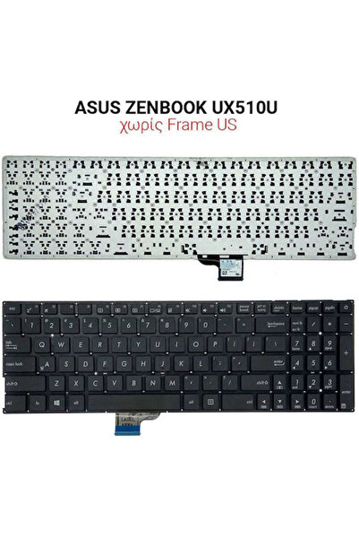 ASUS Πληκτρολόγιο φορητού υπολογιστή για UX510U χωρίς πλαίσιο και αγγλική (US...
