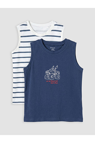 LC Waikiki New Season Lcw Kids White Printed Boys' T-Shirt Set