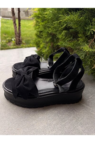 Miarma Designs Sandale dama piele intoarsa neagră
